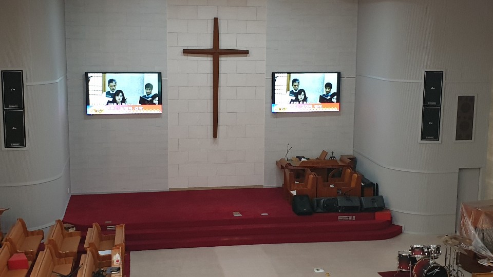 [2019.08] 대전염광교회 98인치 모니터 설치